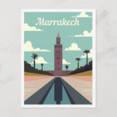 Marrakech Marokko Art Travel Illustratie Briefkaart (Voorkant)