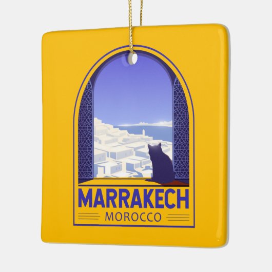 Marrakech Marokko Cat Retro Keramisch Ornament (Links)