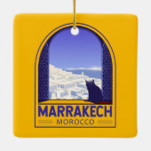 Marrakech Marokko Cat Retro Keramisch Ornament (Achterkant)
