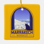 Marrakech Marokko Cat Retro Keramisch Ornament<br><div class="desc">Marrakech-retro-reisontwerp in een retro-stijl.</div>