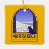 Marrakech Marokko Cat Retro Keramisch Ornament (Voorkant)