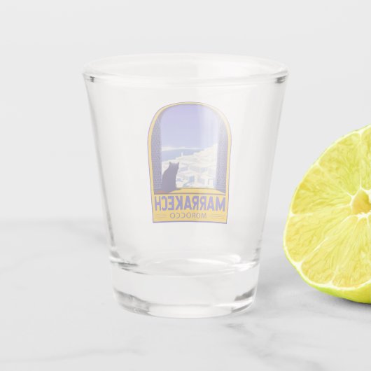 Marrakech Marokko Cat Retro Shot Glas (Achterkant)