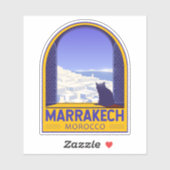 Marrakech Marokko Cat Retro Sticker (Vel)