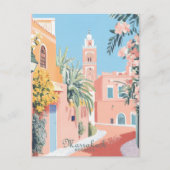 Marrakech Marokko Gouache Illustratie Reizen Briefkaart (Voorkant)