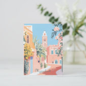 Marrakech Marokko Gouache Illustratie Reizen Briefkaart (Staand voorkant)
