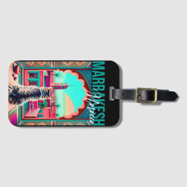 Marrakech Marokko Kat Reizen Toerisme Souvenir Bagagelabel