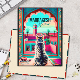 Marrakech Marokko Kat Reizen Toerisme Souvenir Briefkaart