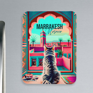 Marrakech Marokko Kat Reizen Toerisme Souvenir Magneet
