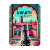 Marrakech Marokko Kat Reizen Toerisme Souvenir Magneet (Verticaal)
