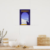 Marrakech Marokko Kat Retro Poster (Keuken)