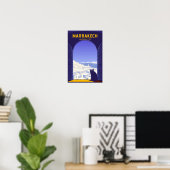 Marrakech Marokko Kat Retro Poster (Thuiskantoor)