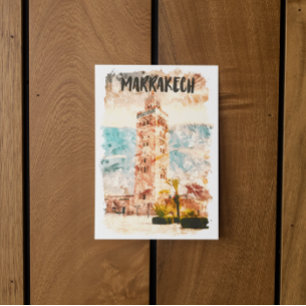 Marrakech Marokko Koutoubia-moskee Briefkaart