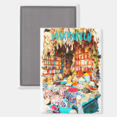 Marrakech Marokko Markt Bazaar Magneet (Voorkant / Achterkant)