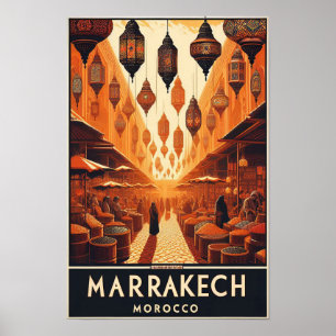 Marrakech Marokko  Markt Reizen Poster