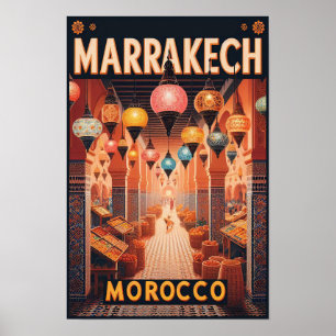 Marrakech Marokko  Markt Reizen Poster