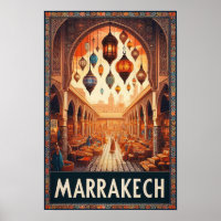 Marrakech Marokko  Markt Reizen Poster