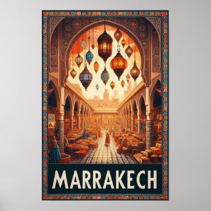 Marrakech Marokko  Markt Reizen Poster
