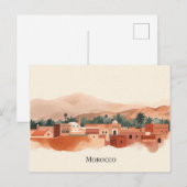 Marrakech, Marokko Minimalistische Boho Reis Briefkaart (Voorkant / Achterkant)