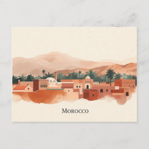 Marrakech, Marokko Minimalistische Boho Reis Briefkaart