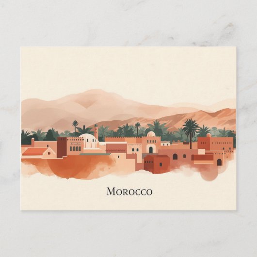 Marrakech, Marokko Minimalistische Boho Reis Briefkaart (Voorkant)