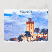 Marrakech Marokko Moskee Reizen Briefkaart (Voorkant)