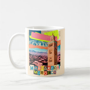 Marrakech Marokko Reis Koutoubia Vintage Silhouet Koffiemok