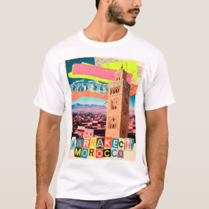 Marrakech Marokko Reis Koutoubia Vintage Silhouet T-shirt