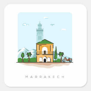 Marrakech Marokko reissticker Vierkante Sticker