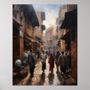 Marrakech Marokko Schilderij Kunst Print Poster