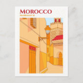 Marrakech Marokko Sketch Art Travel Illustratie Briefkaart (Voorkant)