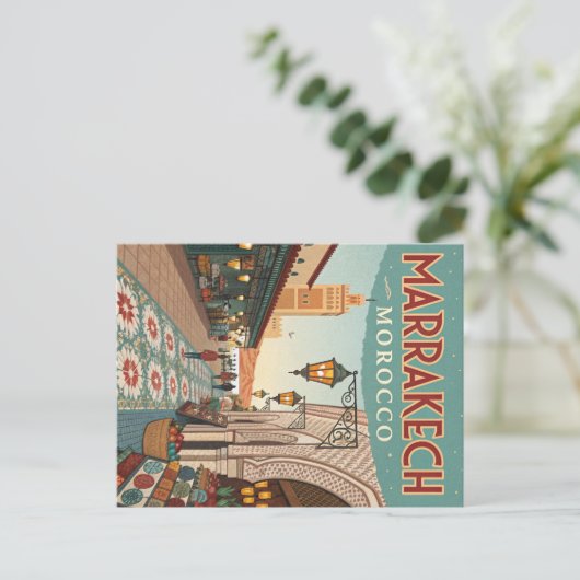  Marrakech Marokko Souk Briefkaart (Staand voorkant)
