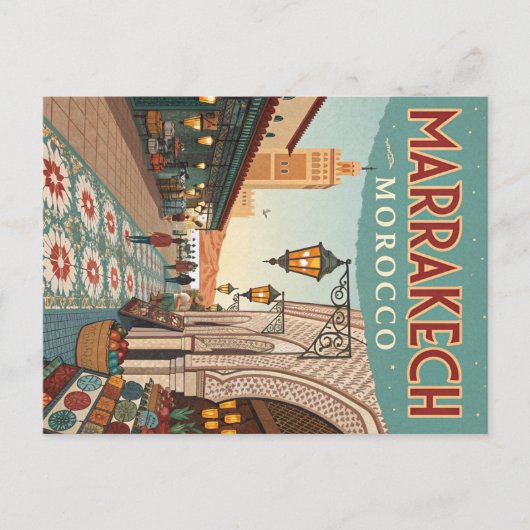 Marrakech Marokko Souk Briefkaart (Voorkant)