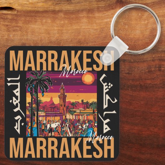 Marrakech Marokko souk Toerisme Reizen Souvenir Sleutelhanger (Achterkant)