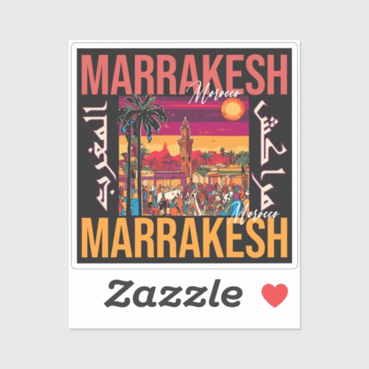 Marrakech Marokko souk Toerisme Reizen Souvenir Sticker (Vel)