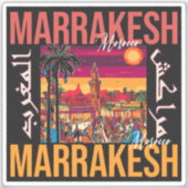 Marrakech Marokko souk Toerisme Reizen Souvenir Sticker (Voorkant)