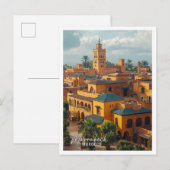 Marrakech Marokko stad top uitzicht mooie plek Briefkaart (Voorkant / Achterkant)