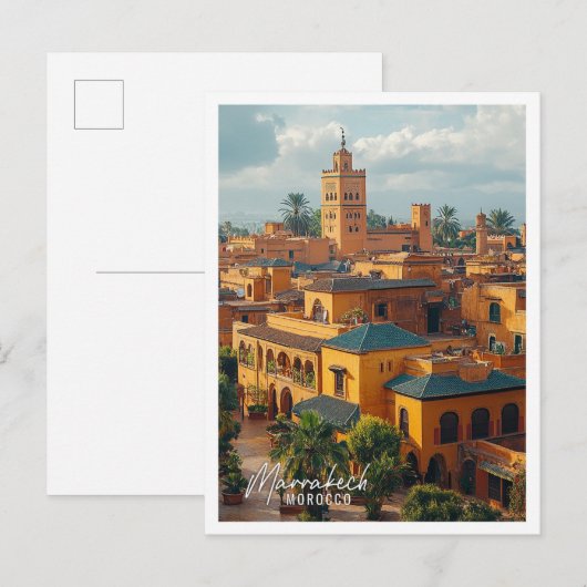 Marrakech Marokko stad top uitzicht mooie plek Briefkaart (Voorkant / Achterkant)