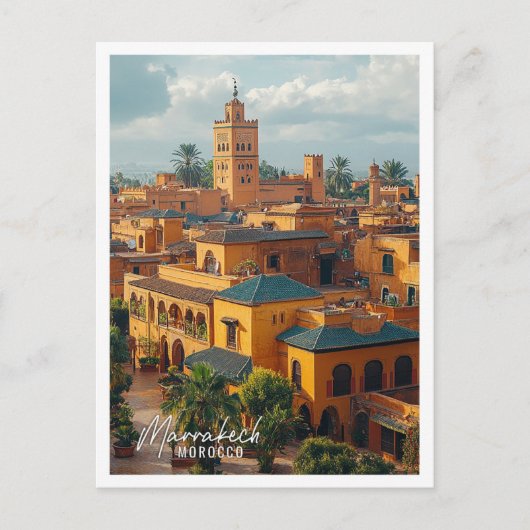 Marrakech Marokko stad top uitzicht mooie plek Briefkaart (Voorkant)