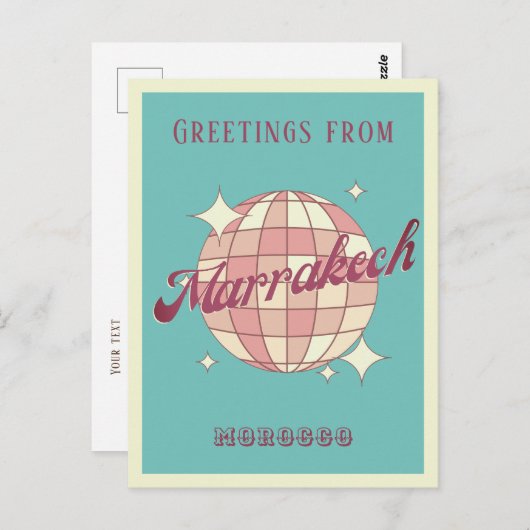 Marrakech Marokko vakantie retro Briefkaart (Voorkant / Achterkant)