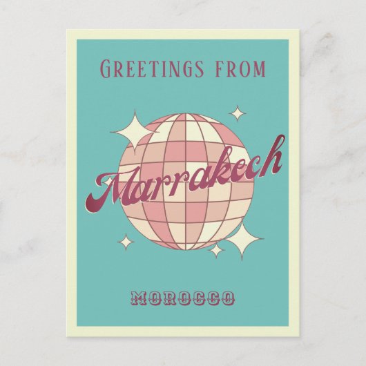 Marrakech Marokko vakantie retro Briefkaart (Voorkant)