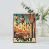 Marrakech Marokko Vintage Markt Reizen Briefkaart (Staand voorkant)