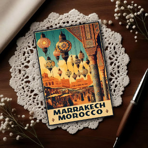 Marrakech Marokko Vintage Markt Reizen Briefkaart