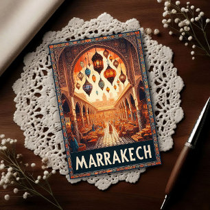 Marrakech Marokko Vintage Markt Reizen Briefkaart