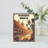 Marrakech Marokko Vintage Markt Reizen Briefkaart (Staand voorkant)