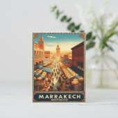 Marrakech Marokko Vintage Markt Reizen Briefkaart (Staand voorkant)