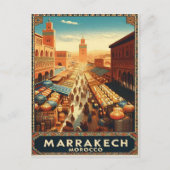 Marrakech Marokko Vintage Markt Reizen Briefkaart (Voorkant)