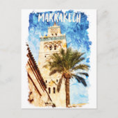 Marrakech Marokko Vintage Reizen Briefkaart (Voorkant)