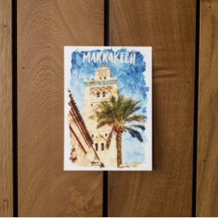 Marrakech Marokko Vintage Reizen Briefkaart