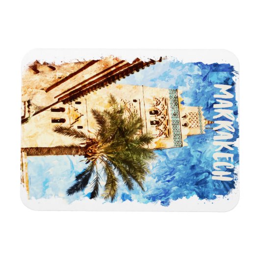 Marrakech Marokko Vintage Reizen Magneet (Horizontaal)
