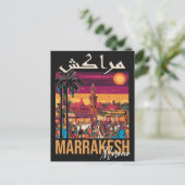 Marrakech Marokko Vintage Reizen Souvenirs Briefkaart (Staand voorkant)